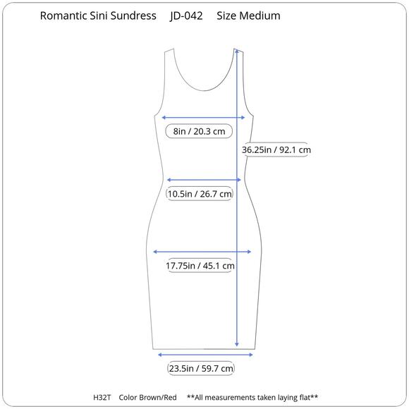 Romantic Sini Woman's Brown & Red Abstract Floral Sun Dress Size: Medium, New - Picture 8 of 8